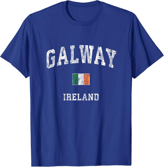 Galway Ireland Vintage Athletic Sports Design T-Shirt - T-Shirt | Royal