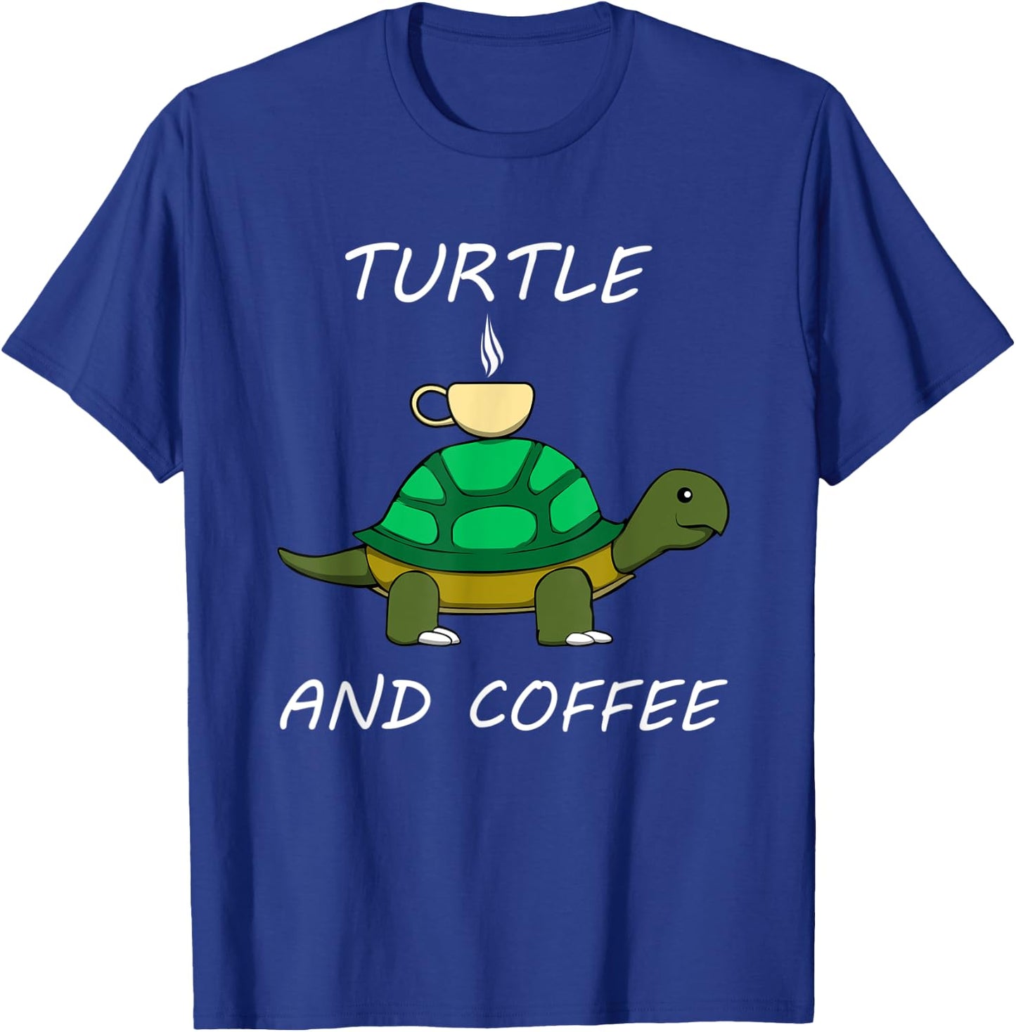 Turtle and Coffee Cute Tortoise Caffeine T-Shirt - T-Shirt | Royal