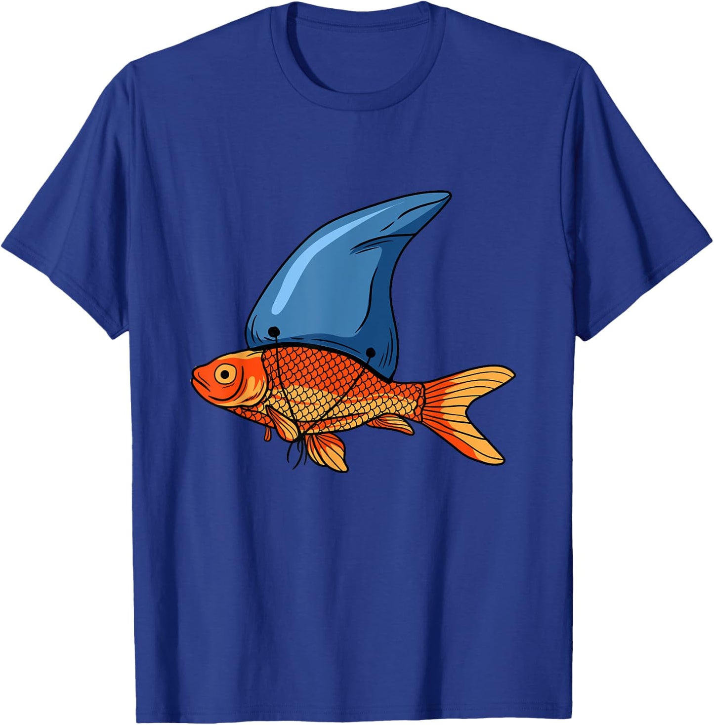 Goldfish with Shark Fin - Motivation Fishing Fish Aquarium T-Shirt - T-Shirt | Royal