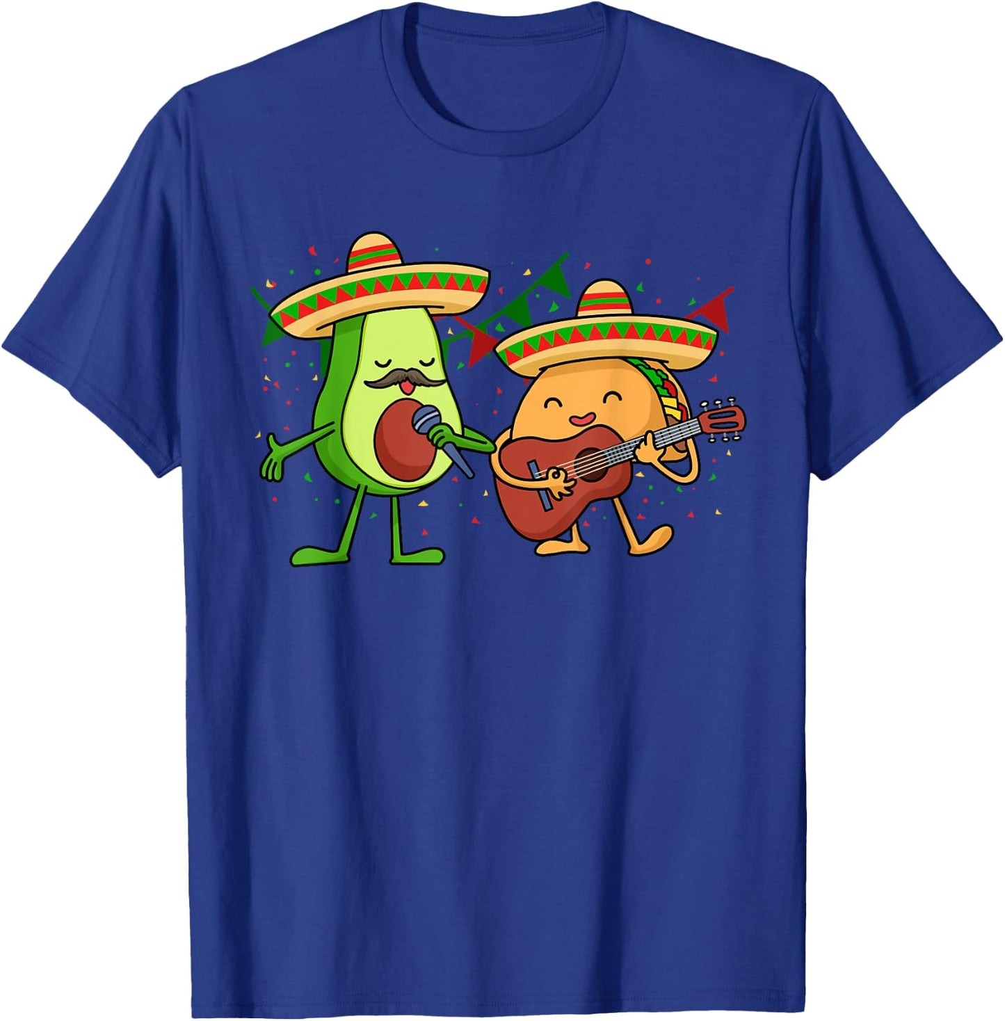 Let's Fiesta Avocado And Tacos Cinco de Mayo Mexican Party T-Shirt - T-Shirt | Royal