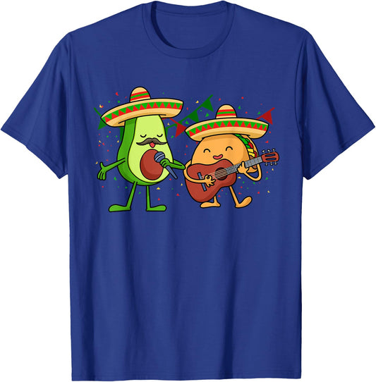 Let's Fiesta Avocado And Tacos Cinco de Mayo Mexican Party T-Shirt - T-Shirt | Royal