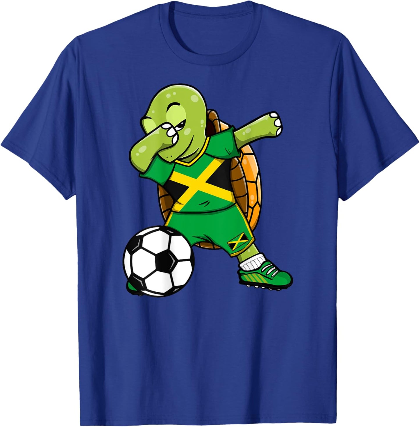 Dabbing Turtle Jamaica Soccer Fans Jersey Jamaican Football T-Shirt - T-Shirt | Royal