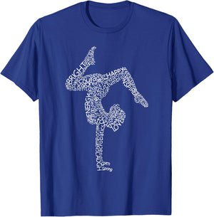 Gymnastics Typography Funny Gymnast Handstand Women Gift T-Shirt - T-Shirt | Royal
