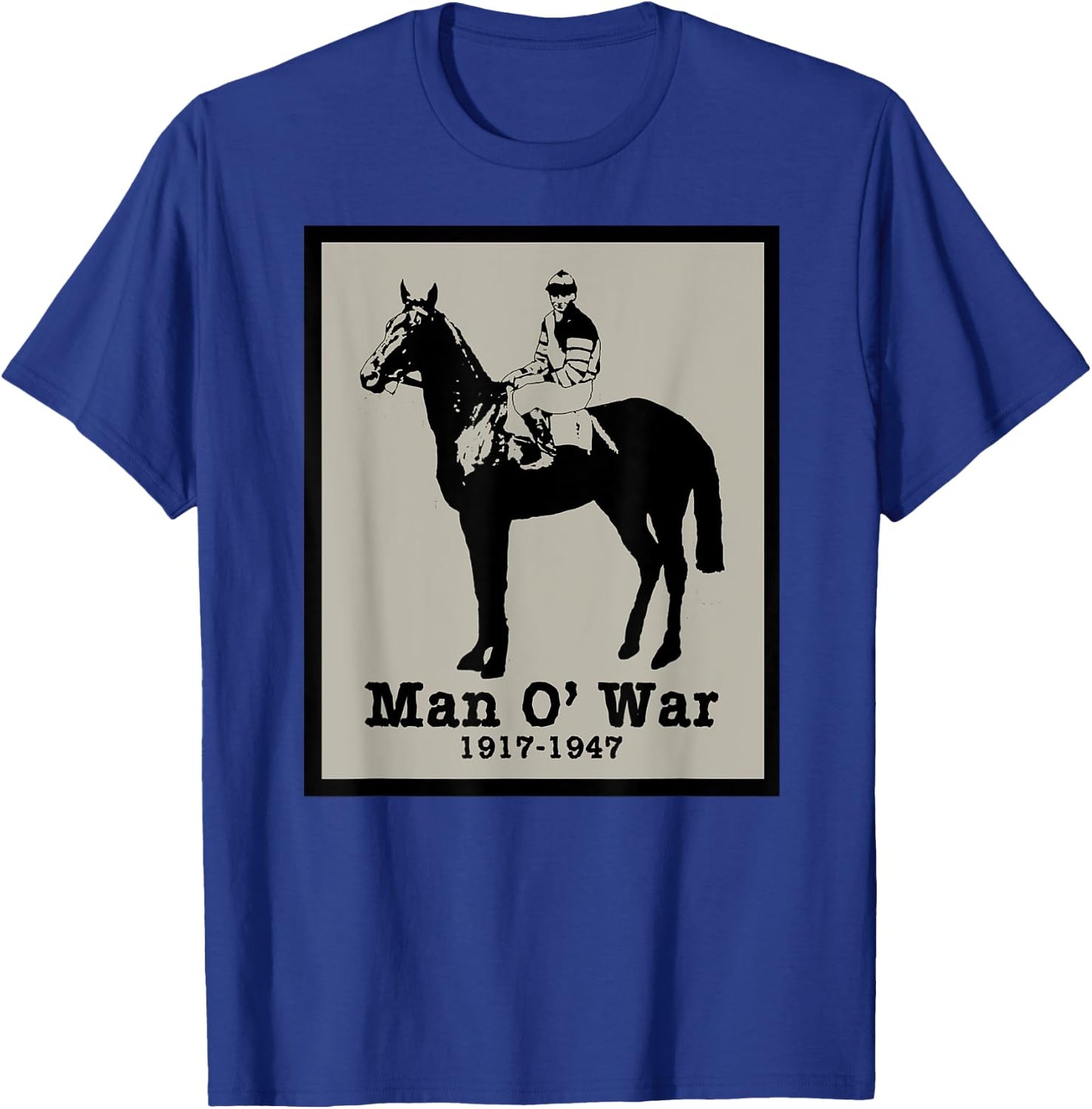 MAN O' WAR Vintage Race Horse T-Shirt - T-Shirt | Royal