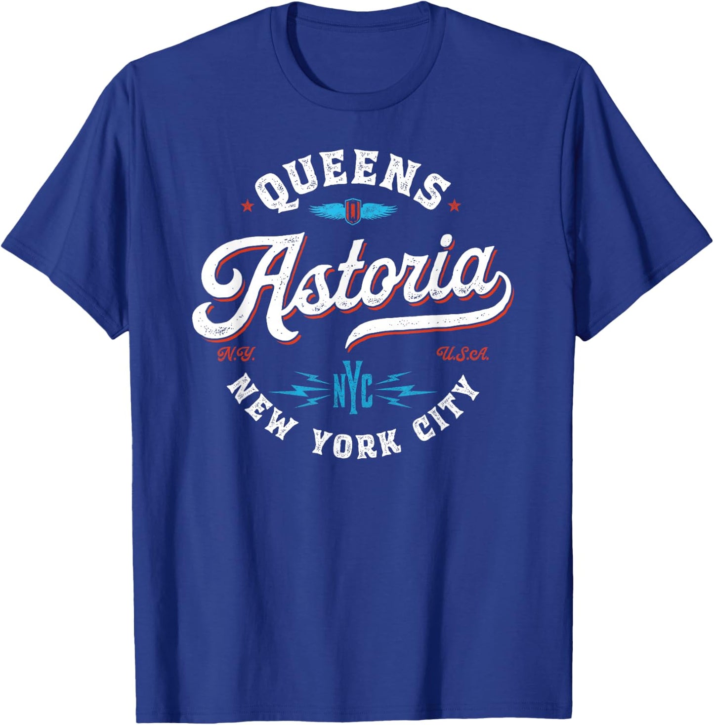 Astoria New York - Queens NYC retro graphic T-Shirt - T-Shirt | Royal