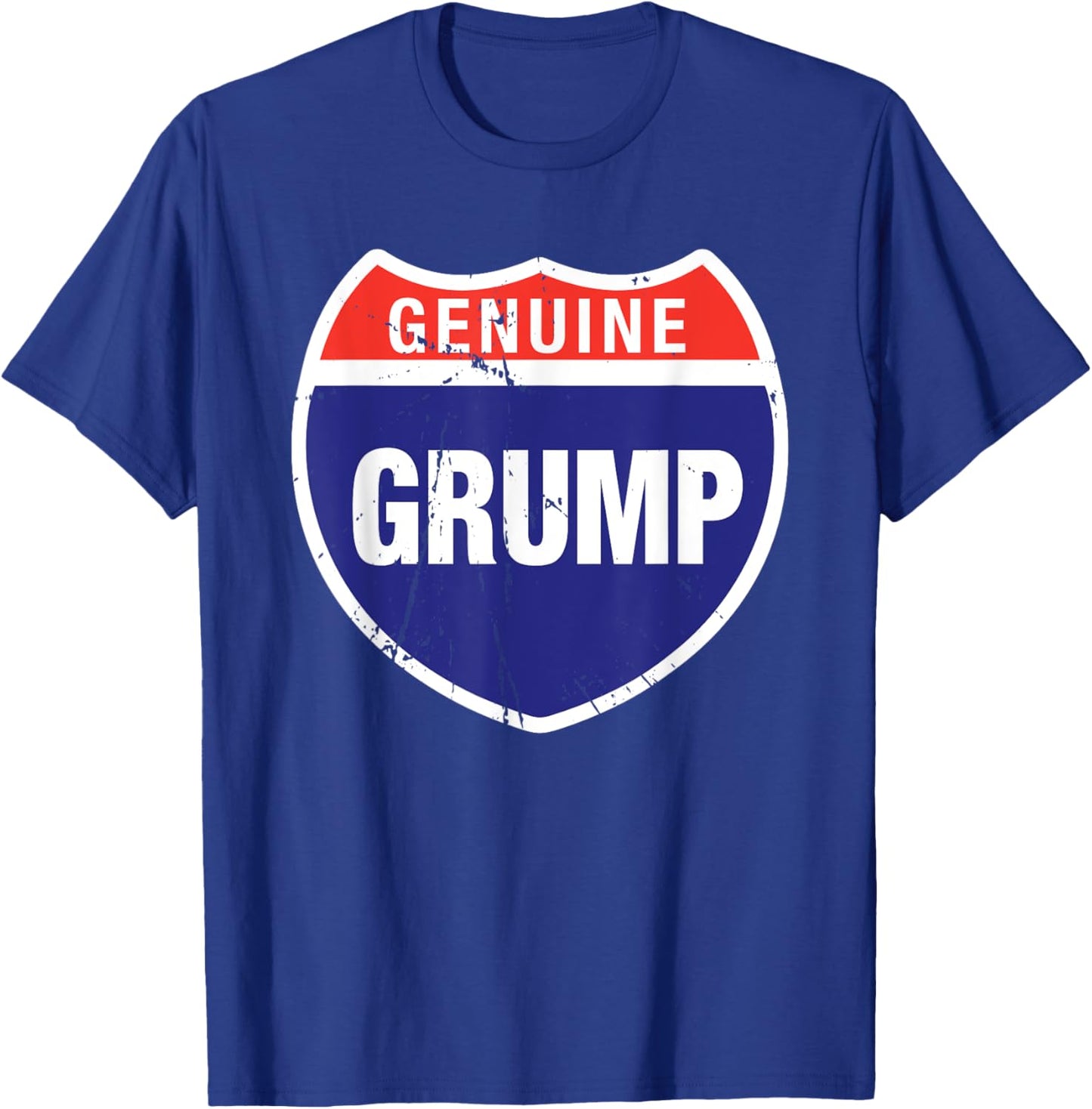 Genuine Grump Funny Interstate Shield Certified Grumpy Old T-Shirt - T-Shirt | Royal