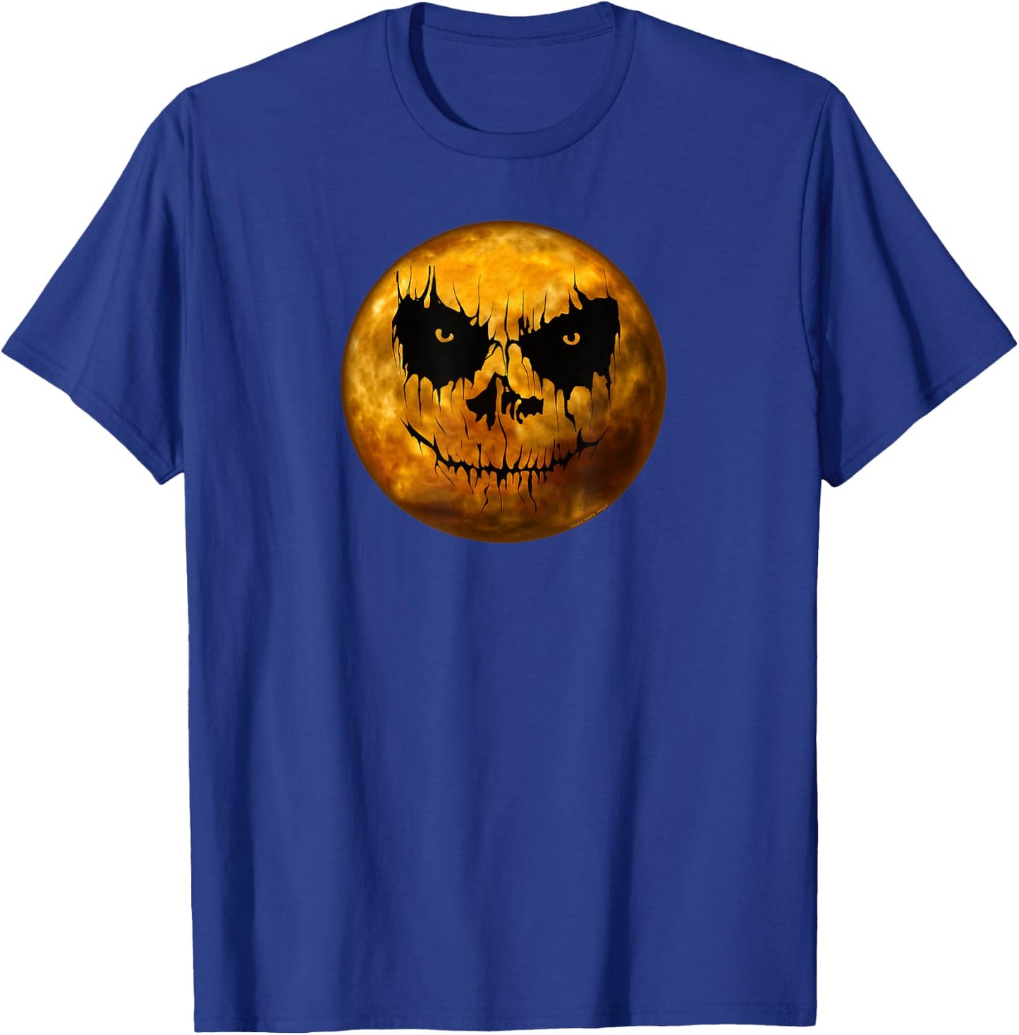 Scary Jack o Lantern Full Moon Halloween T-Shirt - T-Shirt | Royal