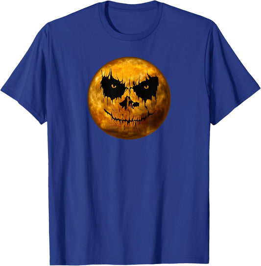 Scary Jack o Lantern Full Moon Halloween T-Shirt - T-Shirt | Royal