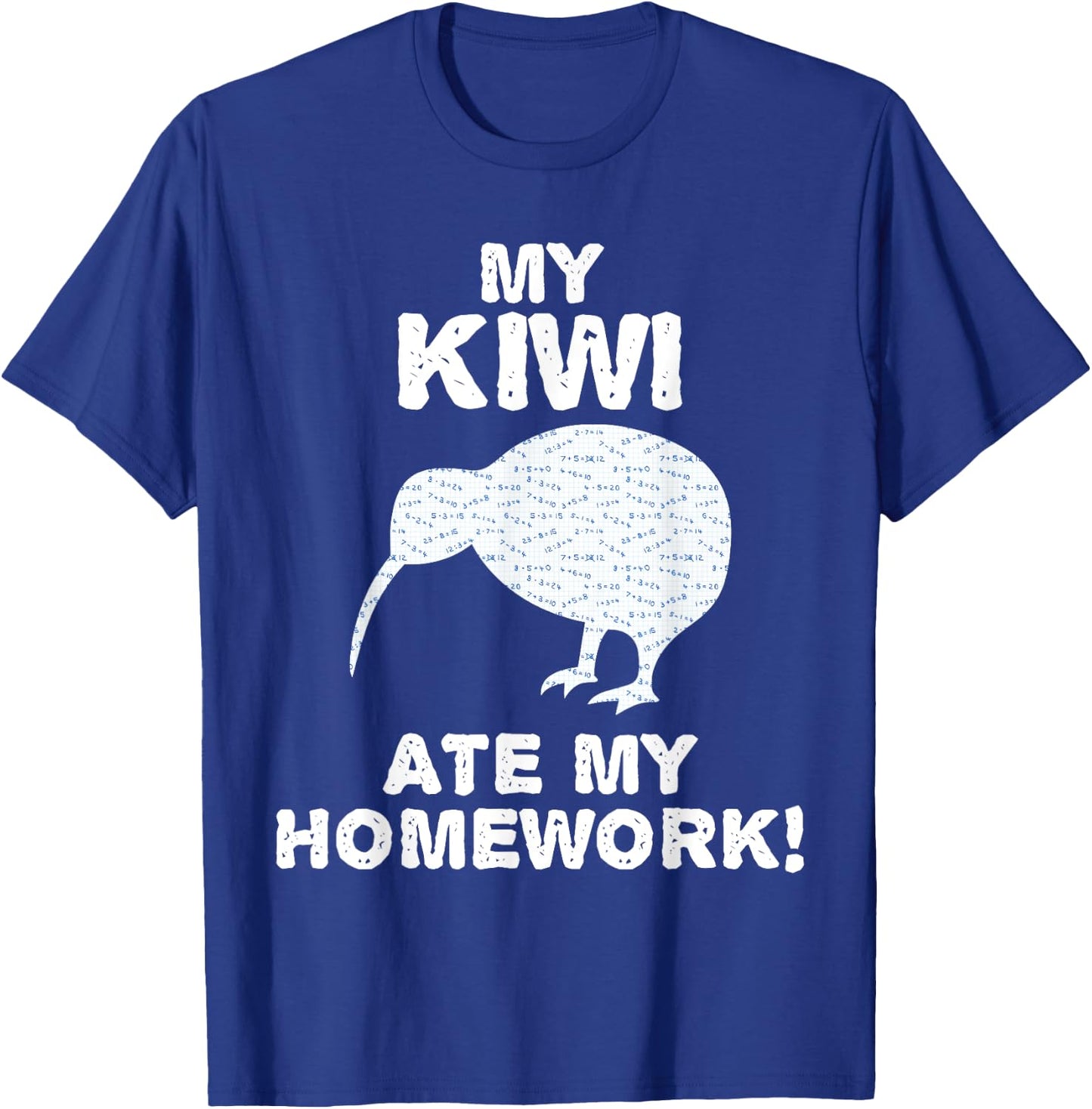 My Kiwi Ate My Homework Bird Animal Back To School Kid T-Shirt - T-Shirt | Royal