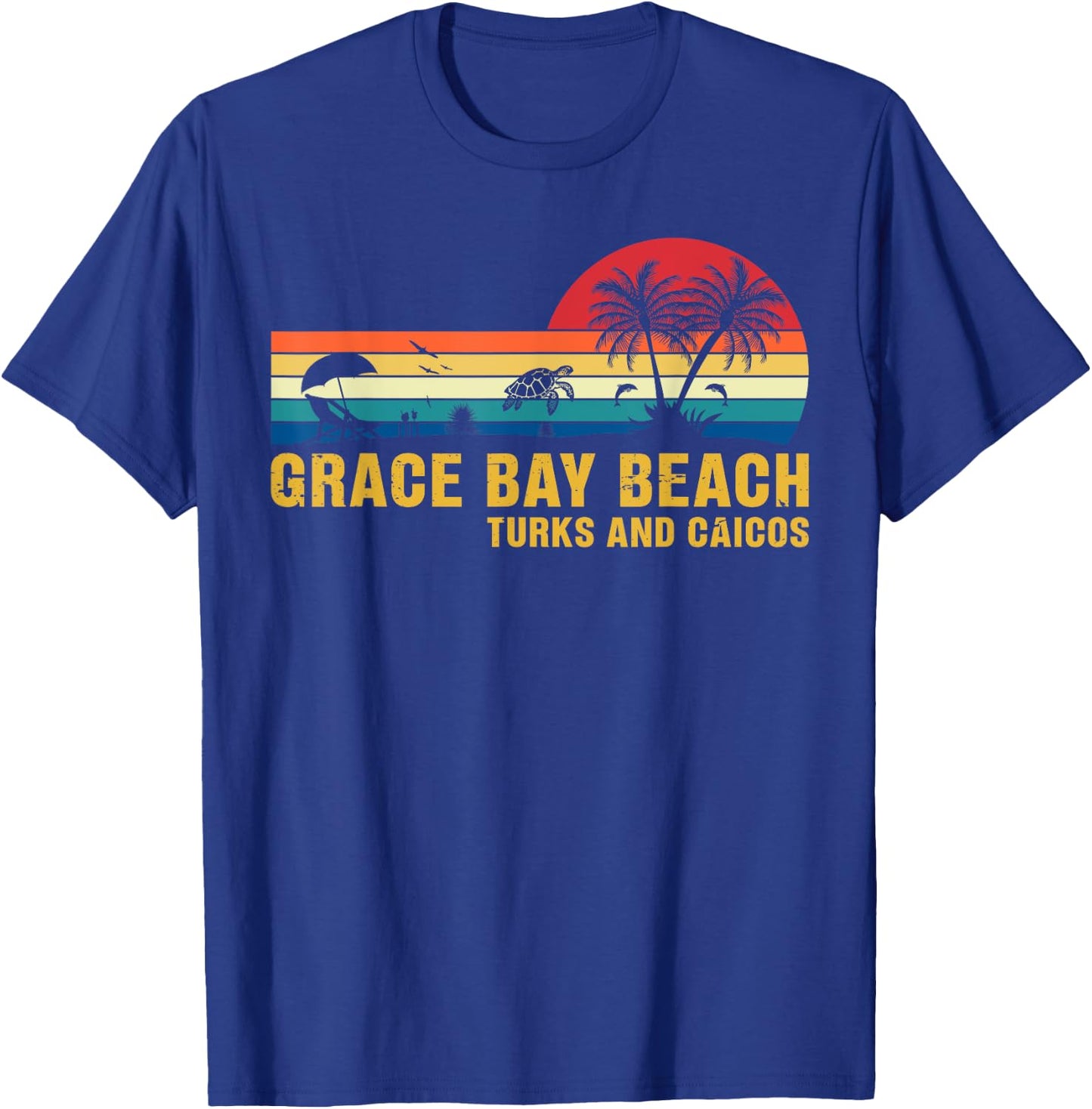 Family Vacation Grace Bay Beach Turks & Caicos Sea Turtle T-Shirt - T-Shirt | Royal