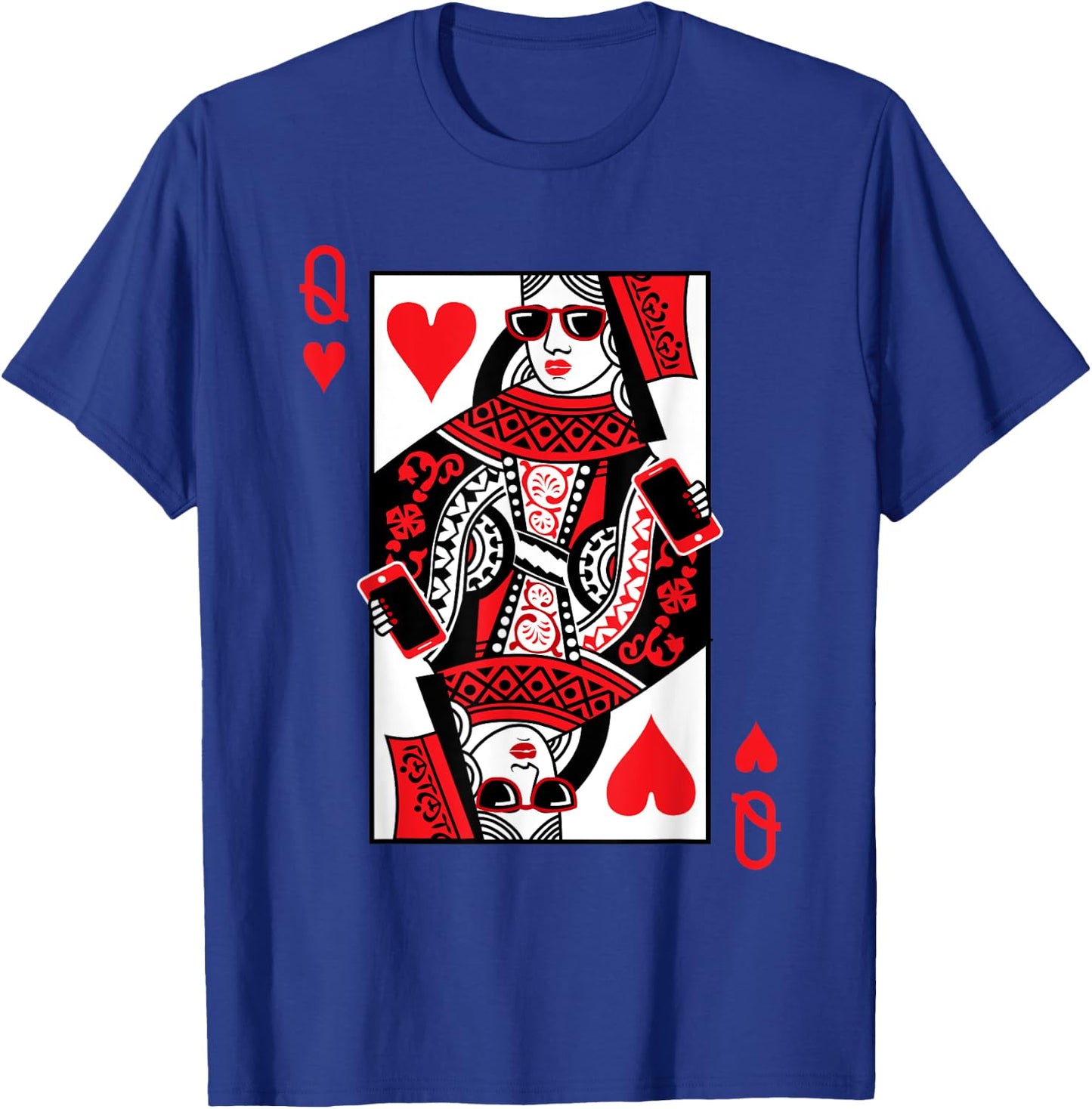 Classic Black Queen of Hearts : Adult, Short Sleeve, Cotton-Polyester Blend T-Shirt - T-Shirt | Royal