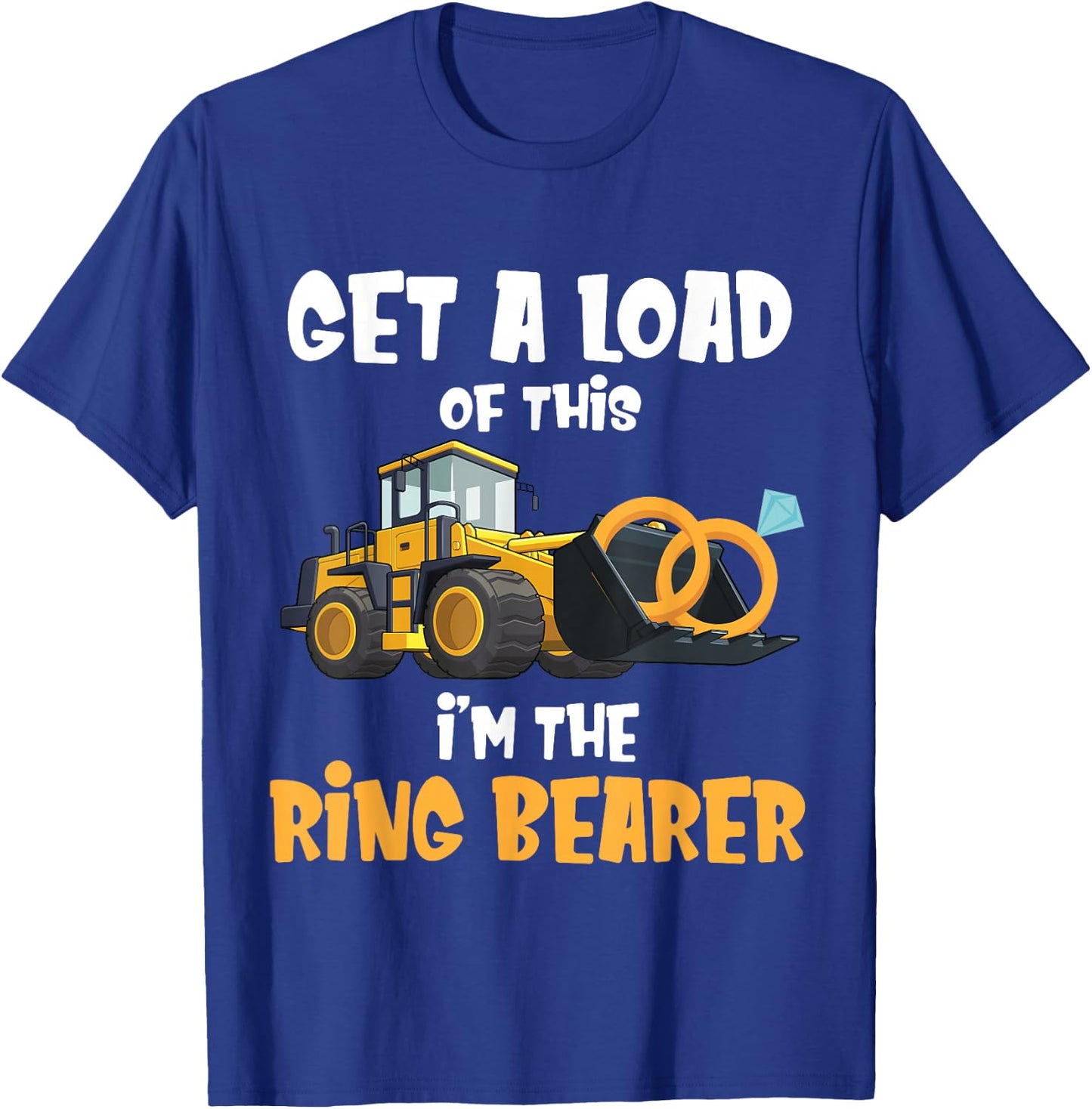 Funny Wedding Party Ring Bearer Excavator Boys Ring Bearer T-Shirt - T-Shirt | Royal