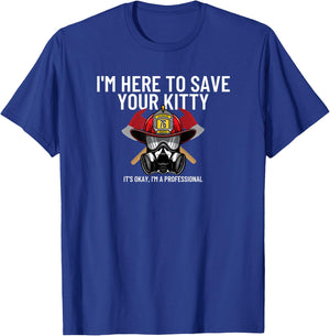 Save Your Kitty - Funny Firefighter Fireman Gift Small T-Shirt - T-Shirt | Royal