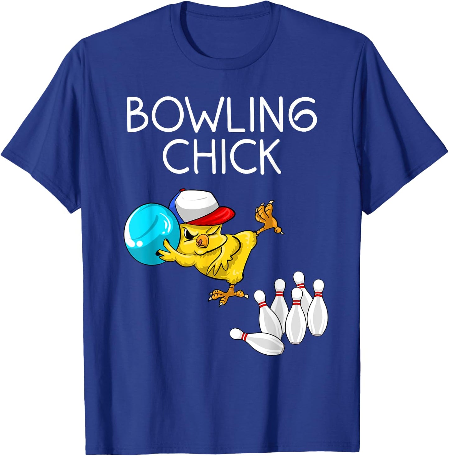 Funny Bowling Gift Women Cute Bowling Chick Sports Athlete T-Shirt - T-Shirt | Royal