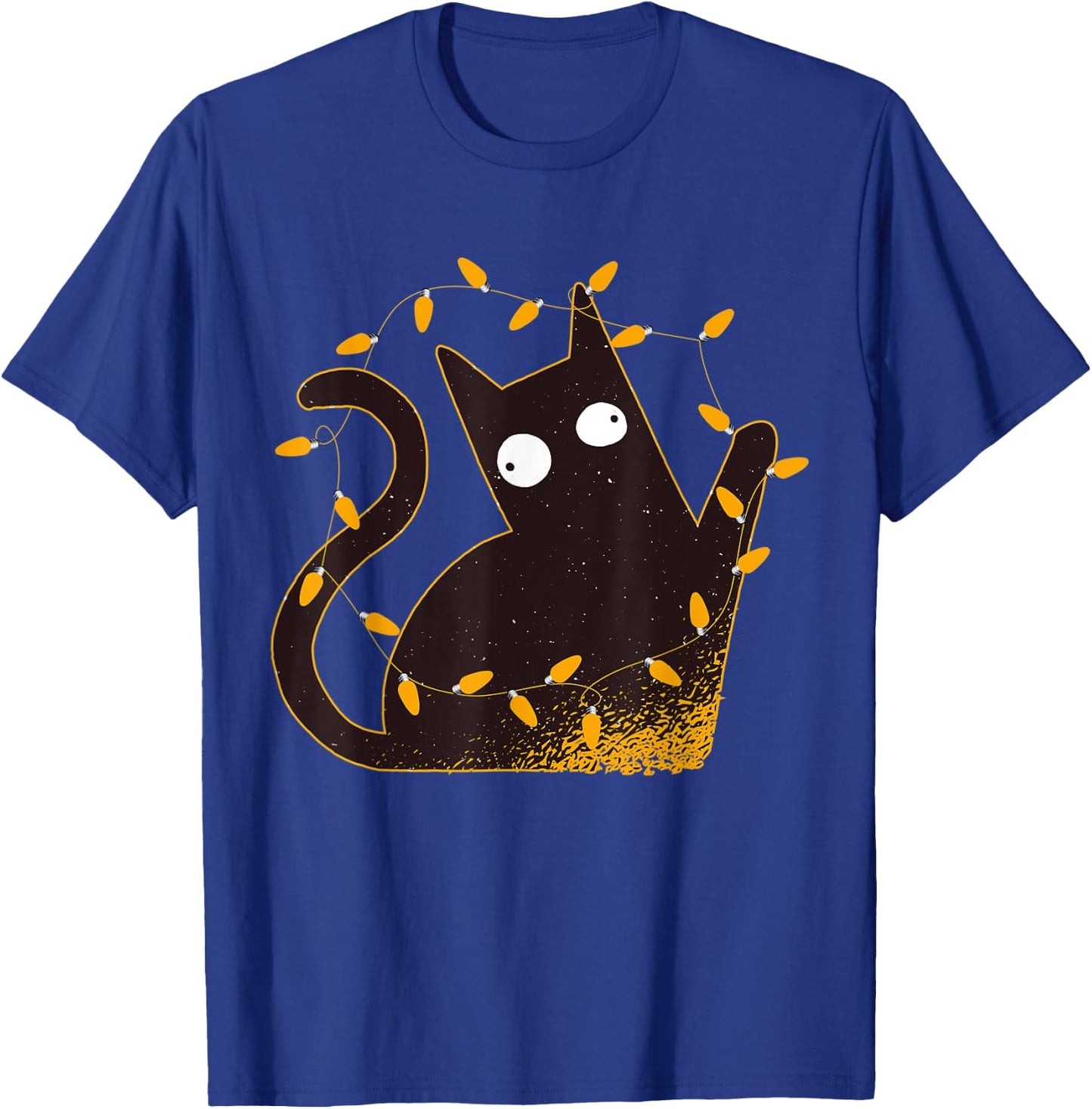 Meowy Catmas Meowie Christmas Sweater Naughty Cat Light Tree T-Shirt - T-Shirt | Royal