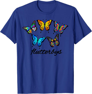 Flutterbys Butterfly Butterflies Trendy Monarch Gardening T-Shirt - T-Shirt | Royal