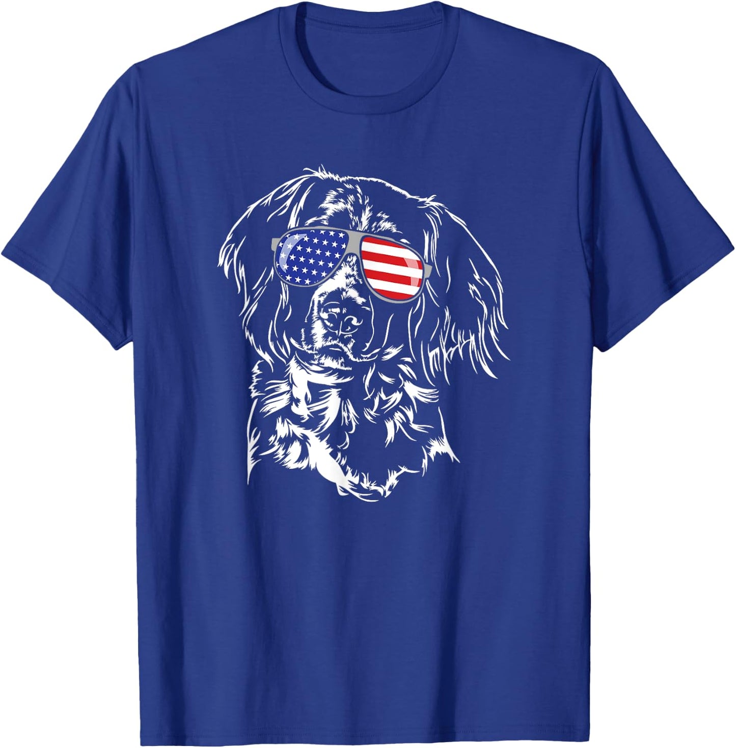 Funny Proud Small Munsterlander Pointer American Flag dog T-Shirt - T-Shirt | Royal