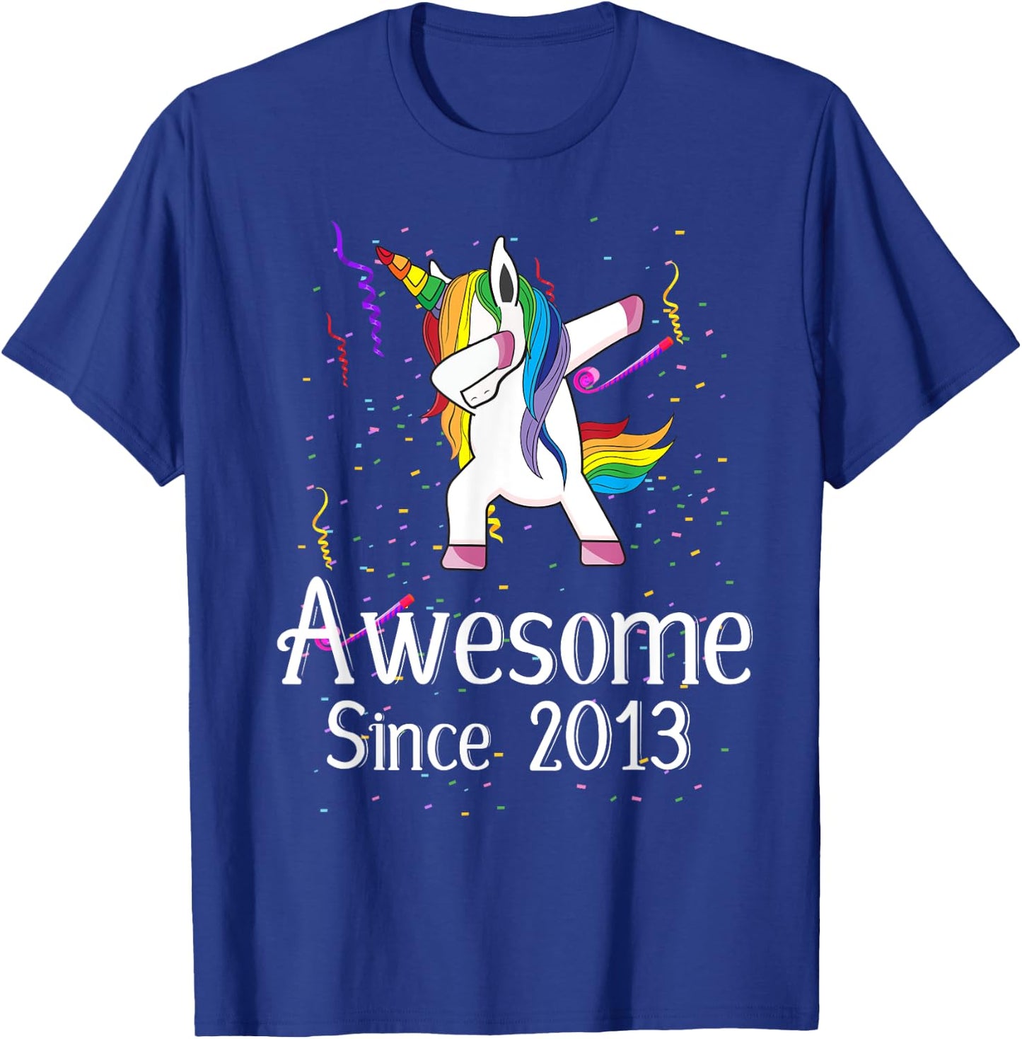 9th Birthday Unicorn Dabbing - Awesome Since 2013 T-Shirt - T-Shirt | Royal
