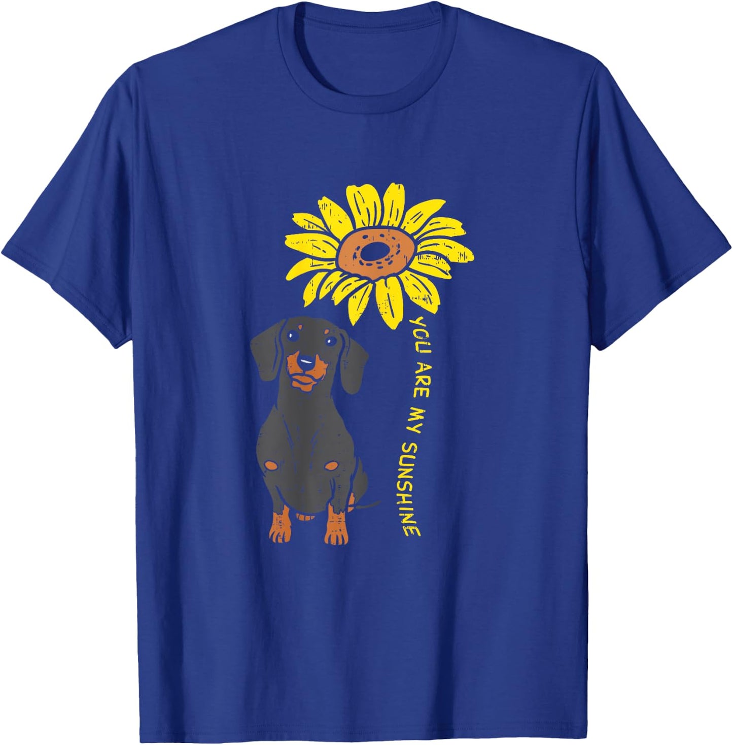 Sunflower Sunshine Dachshund Cute Weiner Dog Animal Pet Gift T-Shirt - T-Shirt | Royal
