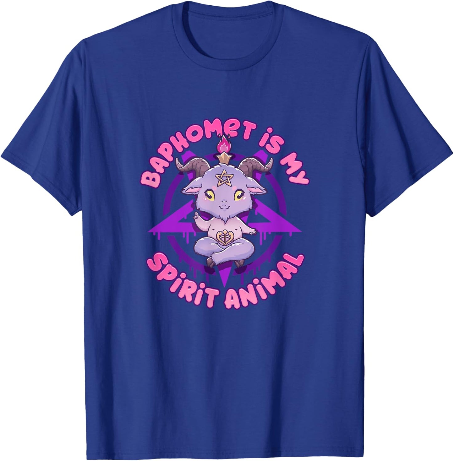 Baphomet Is My Spirit Animal I Cute Satanic Goat T-Shirt - T-Shirt | Royal