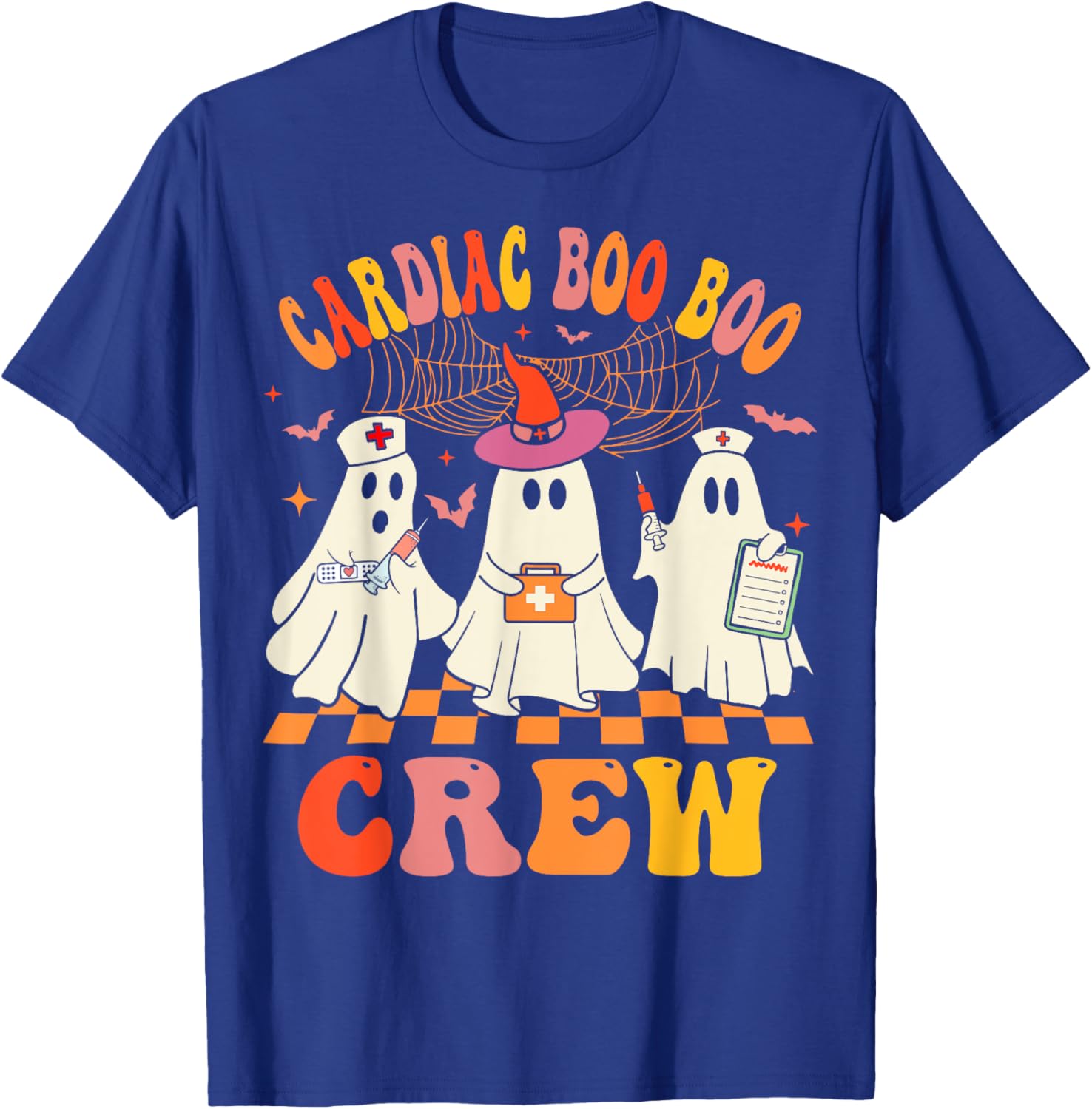 Halloween Cardiology Nurse Costume Cardiac Boo Crew Nurse T-Shirt - T-Shirt | Royal
