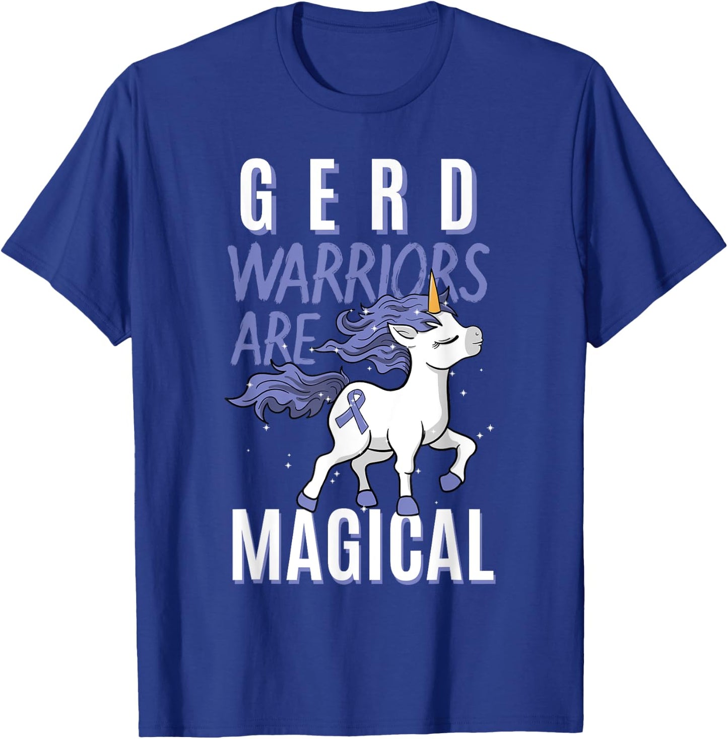 GERD Warrior Gastroesophageal Reflux Disease Unicorn Lover T-Shirt - T-Shirt | Royal