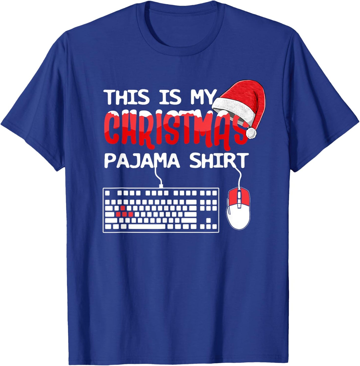 This Is My Christmas Pajama Funny Gaming Gamer Keyboard PC T-Shirt - T-Shirt | Royal