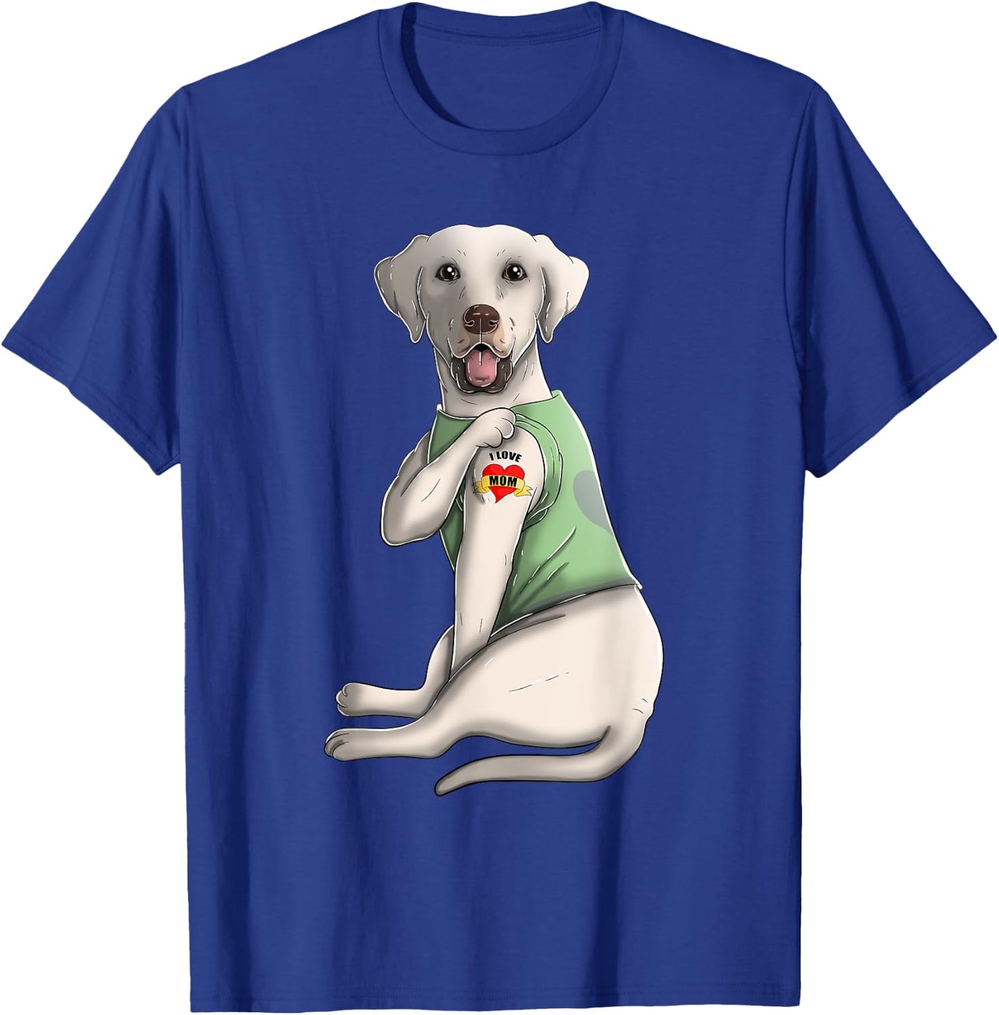 Labrador Retriever I Love Mom Tattoo Dog Shirt Mother's Day Men Women Kids T-Shirt - T-Shirt | Royal