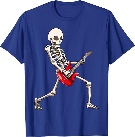 Skeleton Guitar Players Skeleton Playing Guitar Guitarists T-Shirt - T-Shirt | Royal