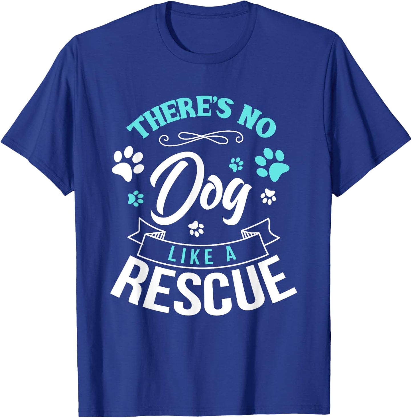 Vintage There's No Dog Like A Rescue Adopt Dogs Lovers Gift Women Girls Kids T-Shirt - T-Shirt | Royal