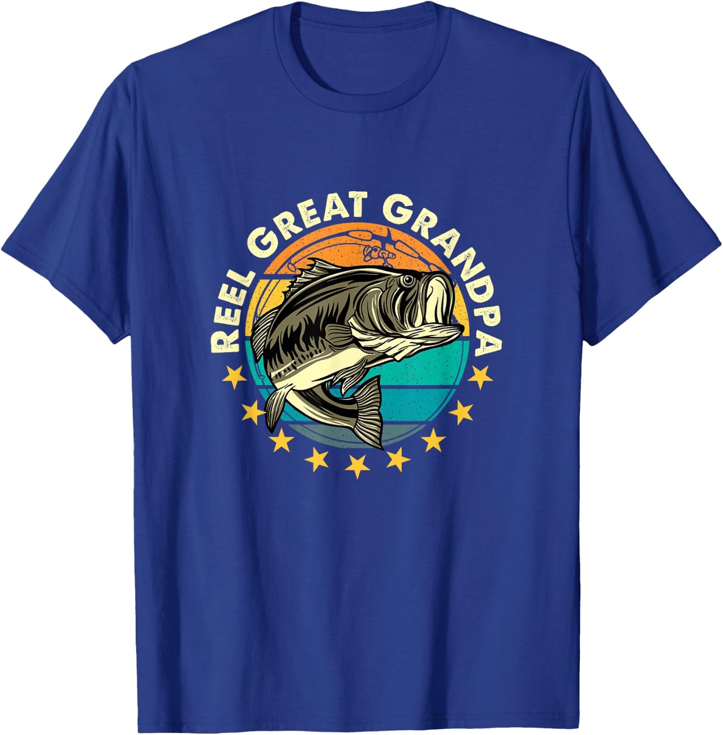 Funny Fishermen Reel Great Grandpa Fishing Grandfather T-Shirt - T-Shirt | Royal