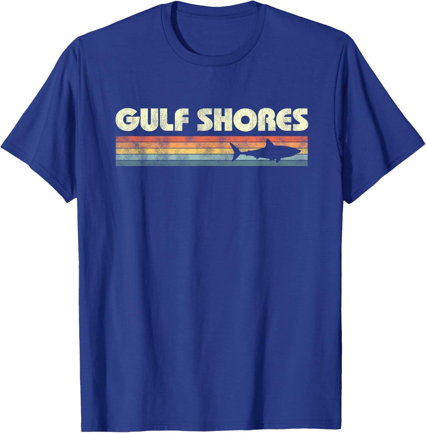 Gulf Shores Alabama Shark Vintage Boys Girls Souvenir T-Shirt - T-Shirt | Royal