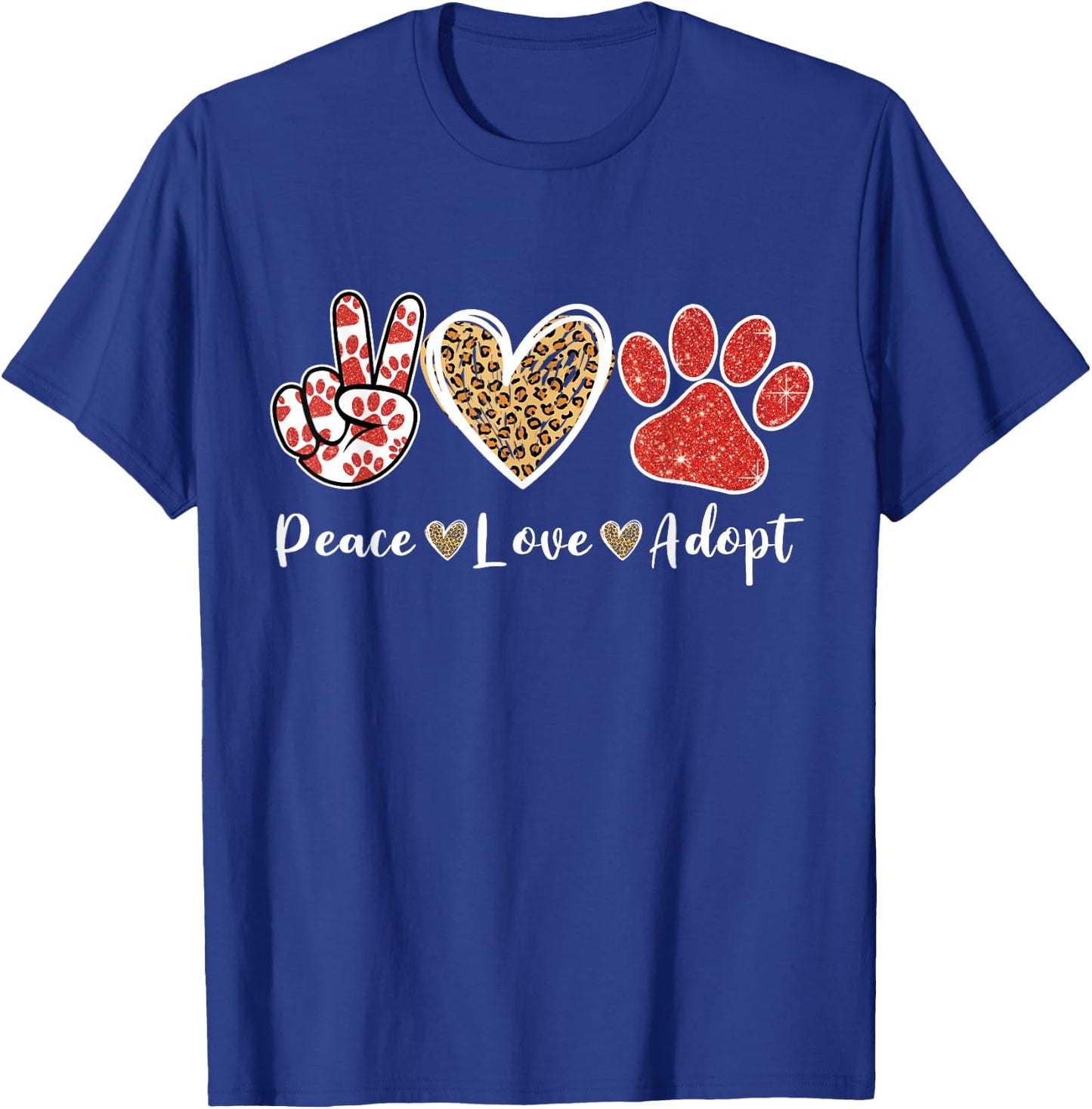 Ki Peace Love Rescue Adopt Dog Cat Lover Costume Puppy Mom T-Shirt - T-Shirt | Royal