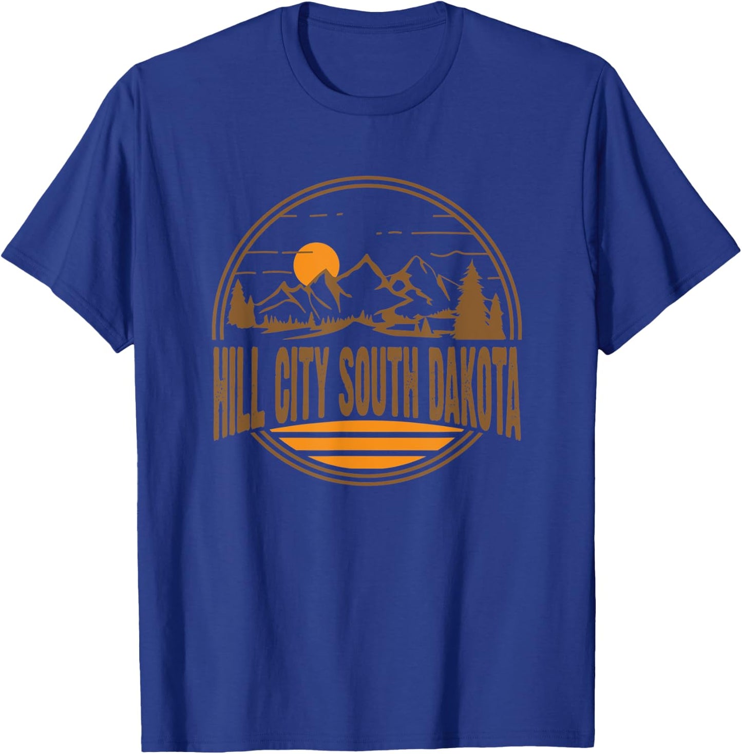 Vintage Hill City South Dakota Mountain Hiking Print T-Shirt - T-Shirt | Royal