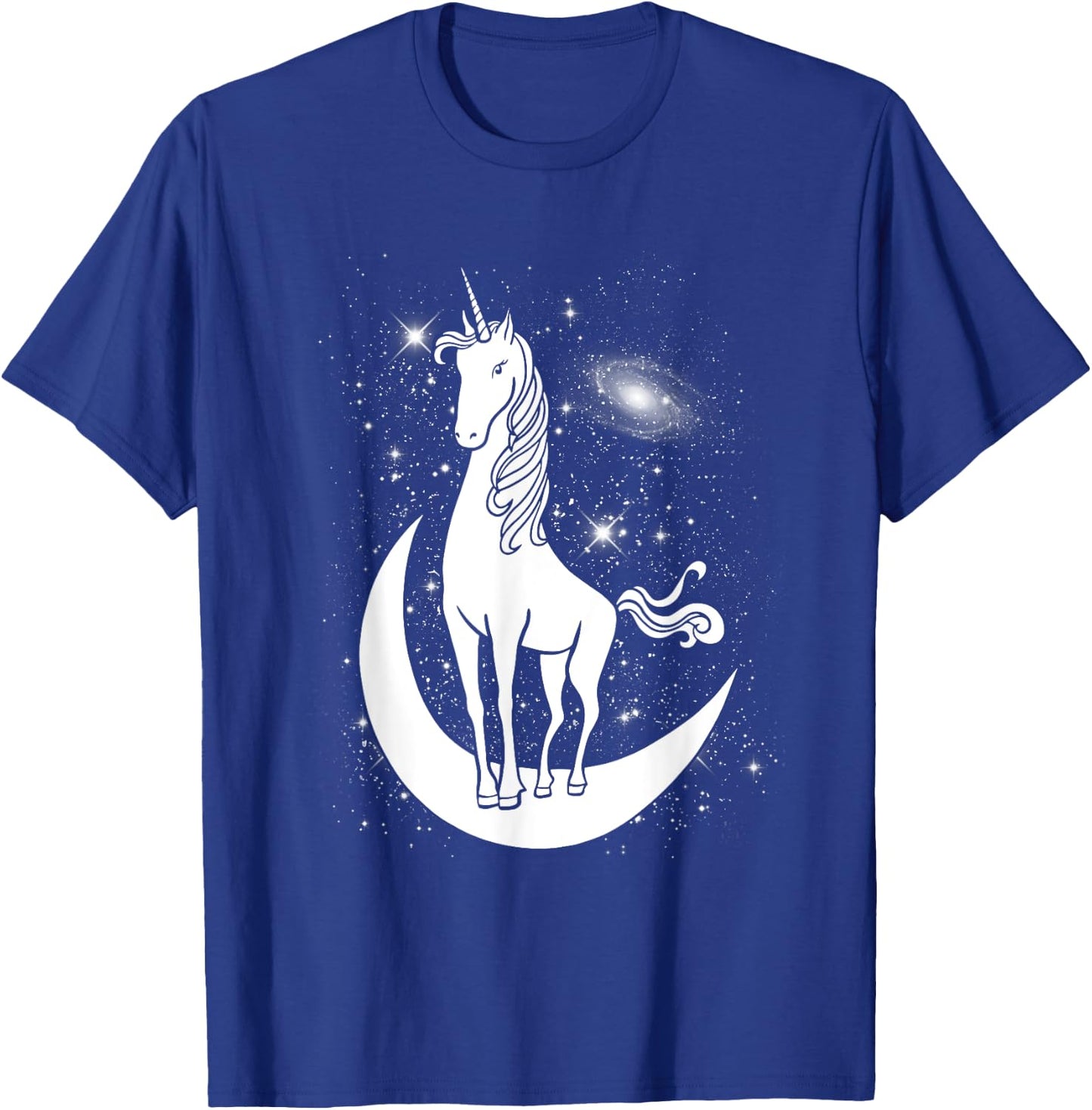 Unicorn Standing on Crescent Moon Magic Unicorn Gift T-Shirt - T-Shirt | Royal