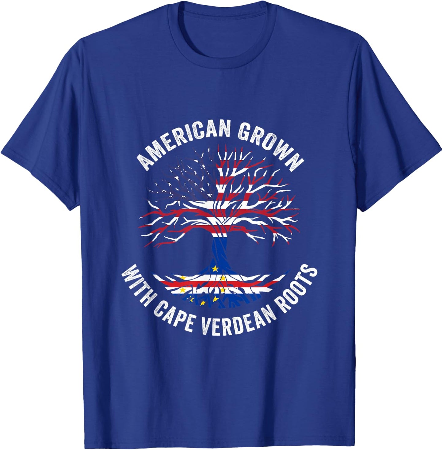 USA American Grown Cape Verdean With Roots Cape Verde T-Shirt - T-Shirt | Royal
