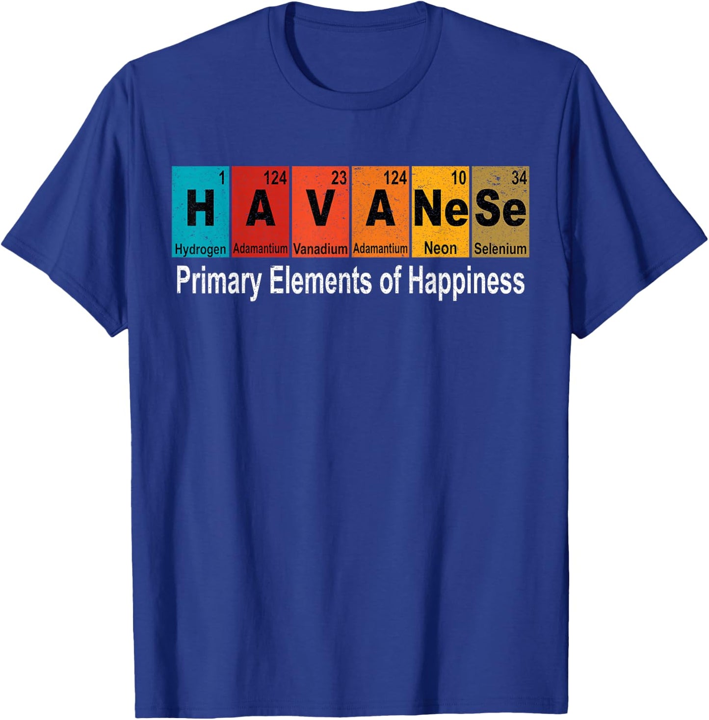 Vintage Havanese Dog Science Funny Periodic Table Pet Lover T-Shirt - T-Shirt | Royal