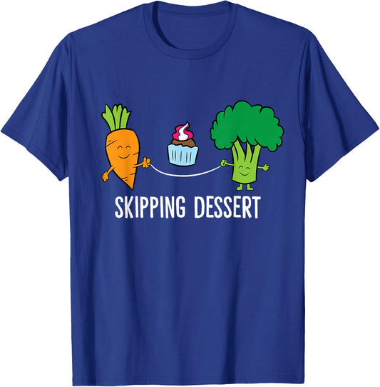 Broccoli Carrot Vegetable Skipping Dessert Cupcake T-Shirt - T-Shirt | Royal