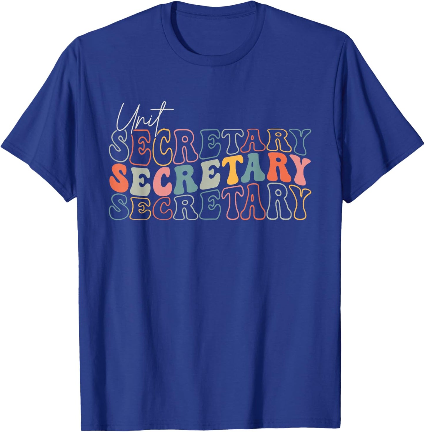 Groovy Unit Secretary Appreciation Week Healthcare T-Shirt - T-Shirt | Royal