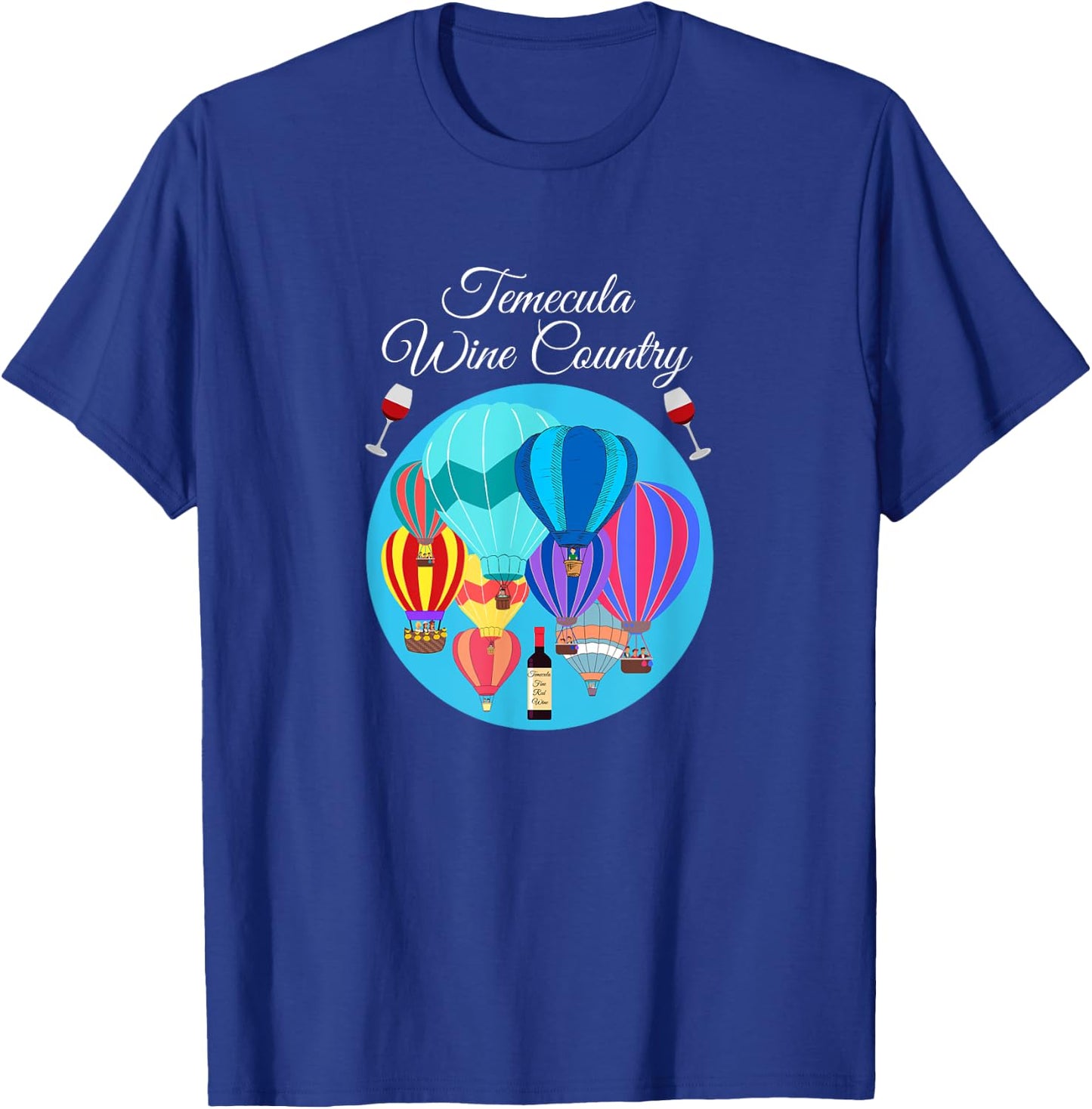 Temecula Wine country hot air balloons cute design Men Women T-Shirt - T-Shirt | Royal