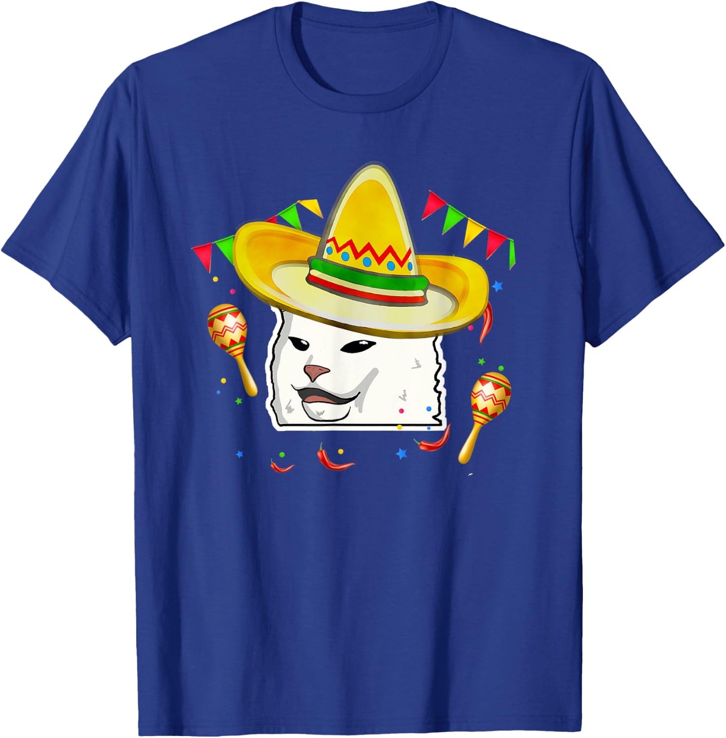 Cinco De Mayo Smudge Cat Mexican Lover Sombrero Cat Gifts Women T-Shirt - T-Shirt | Royal