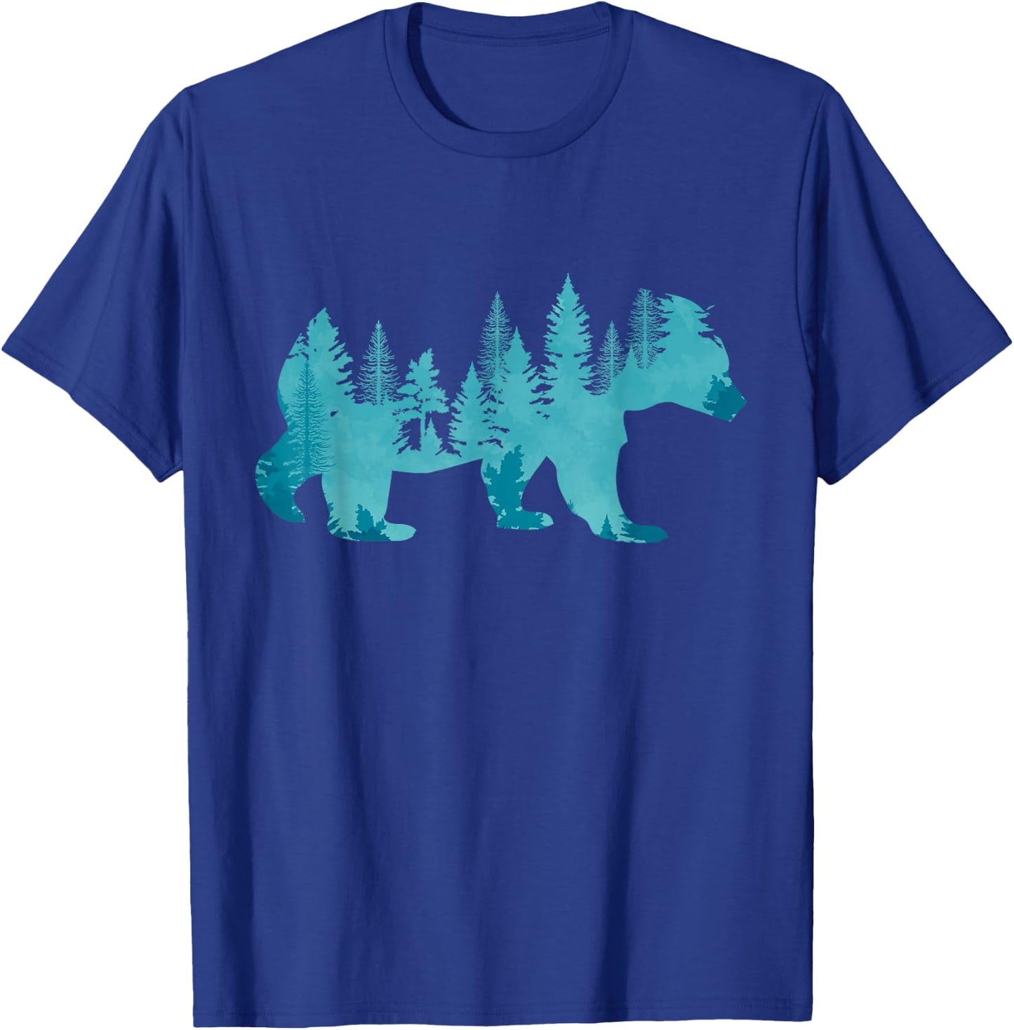 Nature Forest Mountains Trees Wildlife Animal Brown Bear Small T-Shirt - T-Shirt | Royal