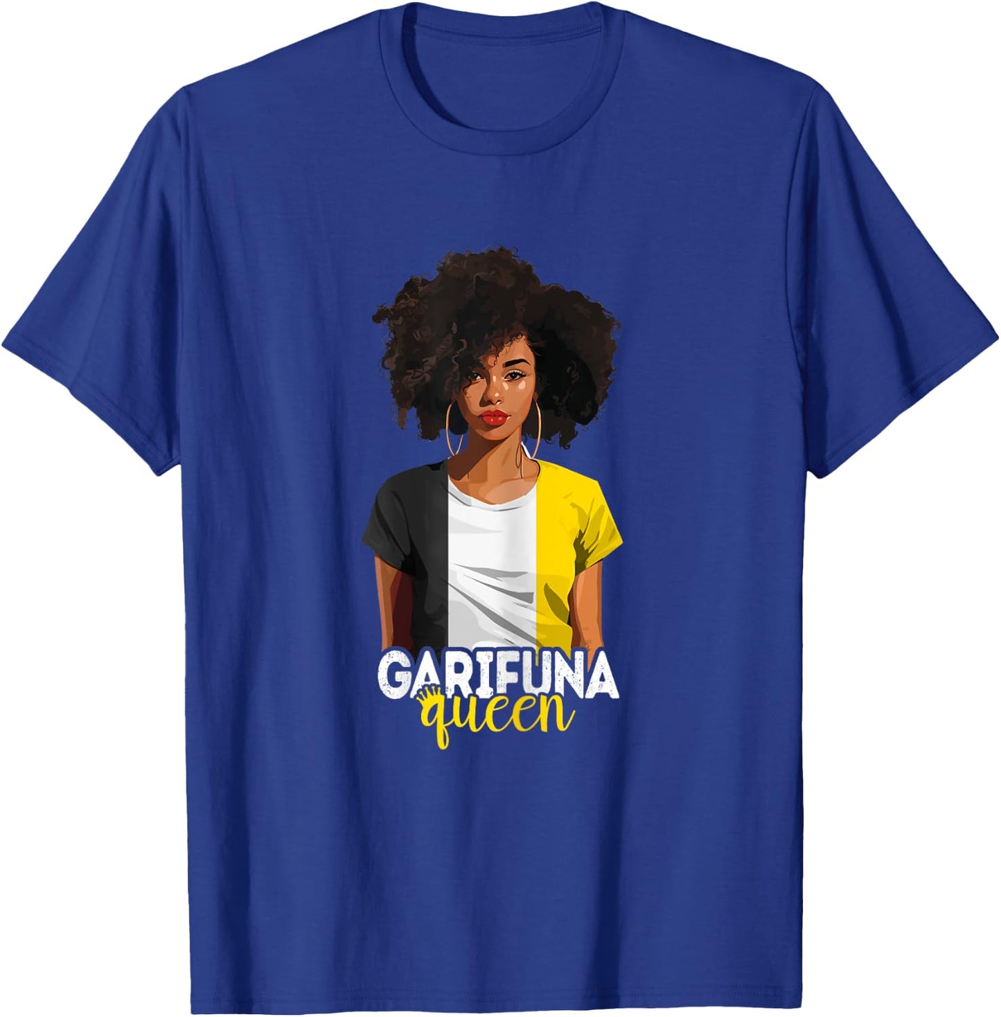 Garifuna Queen Black Afro Caribbean Flag Black History T-Shirt - T-Shirt | Royal