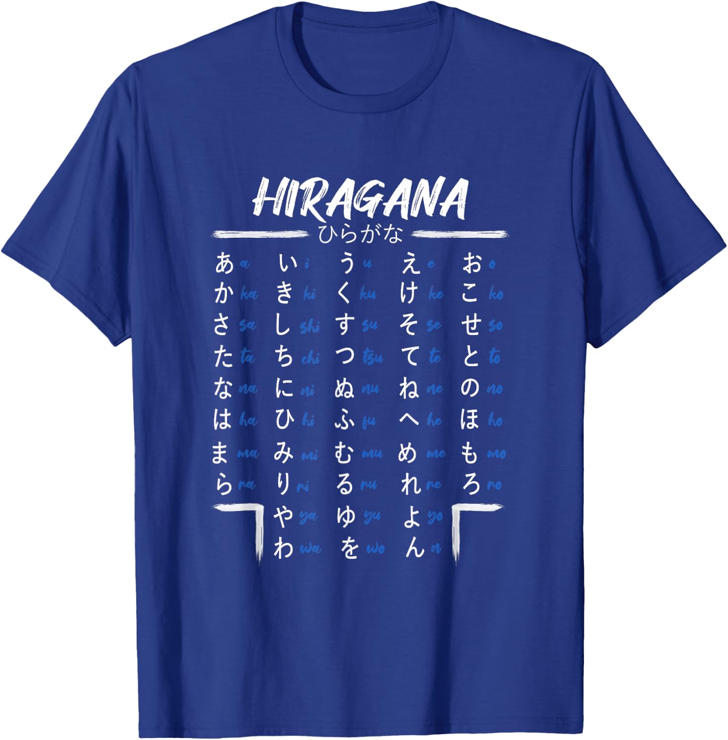 Japanese Hiragana alphabet learning for anime and manga fans T-Shirt - T-Shirt | Royal