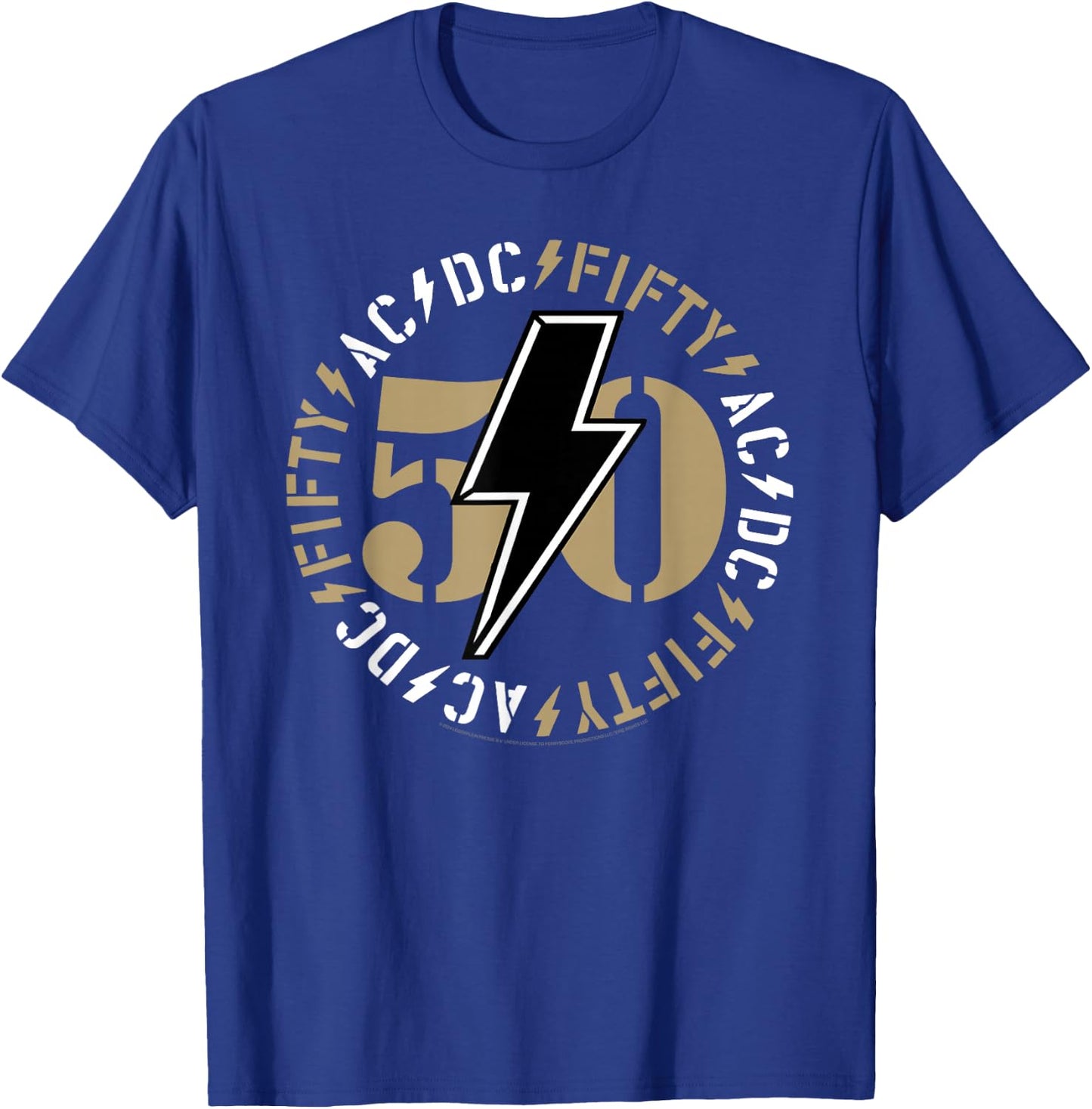 AC/DC - 50 Years Bolt T-Shirt - T-Shirt | Royal