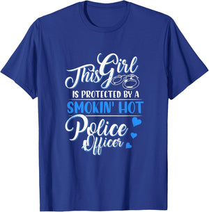 Smokin Hot Police Officer Funny Police Wife Girlfriend Gift T-Shirt - T-Shirt | Royal