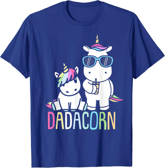Funny Father's Day Dadacorn Shirt Unicorn Dad Baby T-Shirt - T-Shirt | Royal