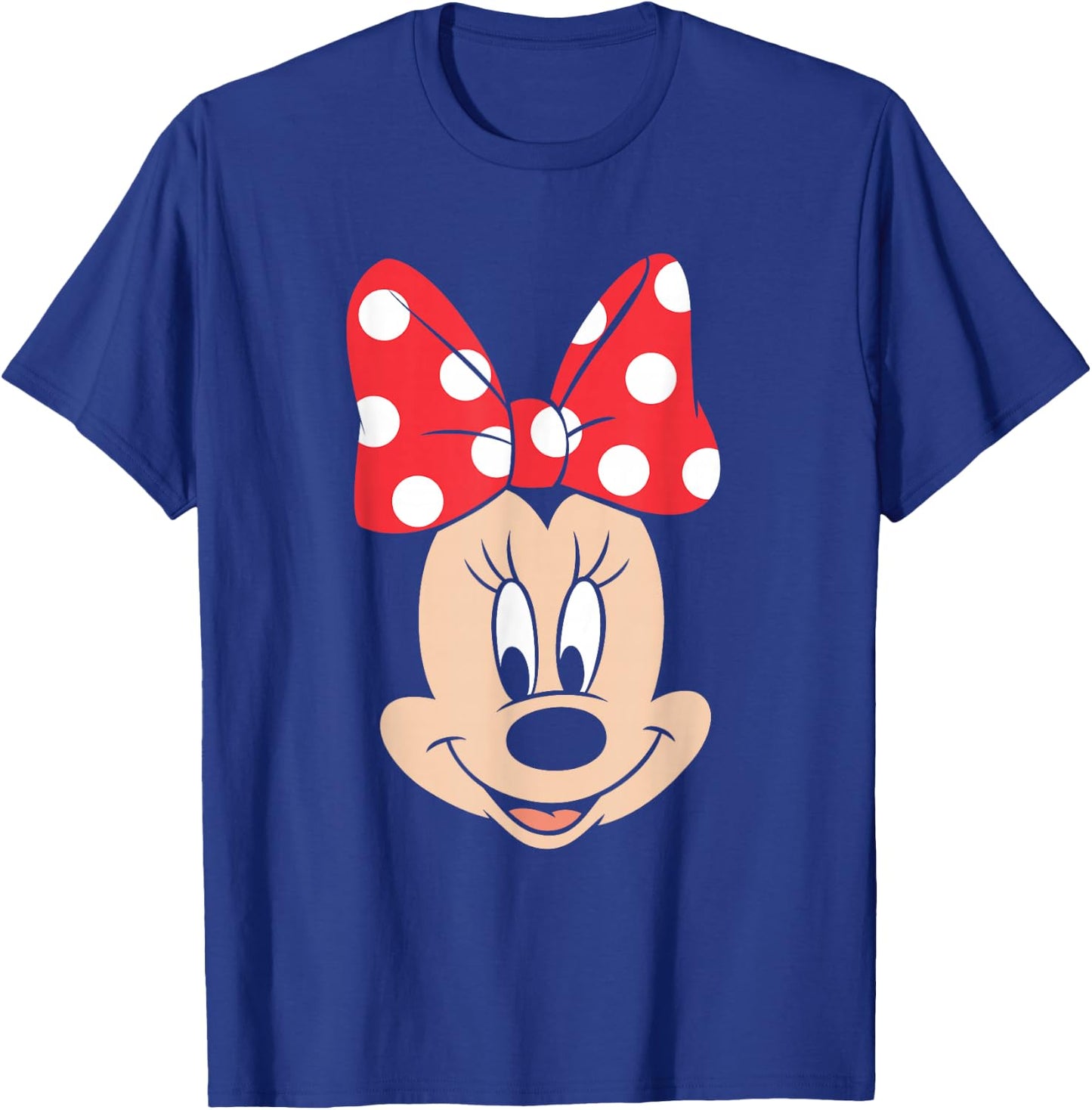 Disney Minnie Mouse Polka Dot Bow Big Face T-Shirt - T-Shirt | Royal