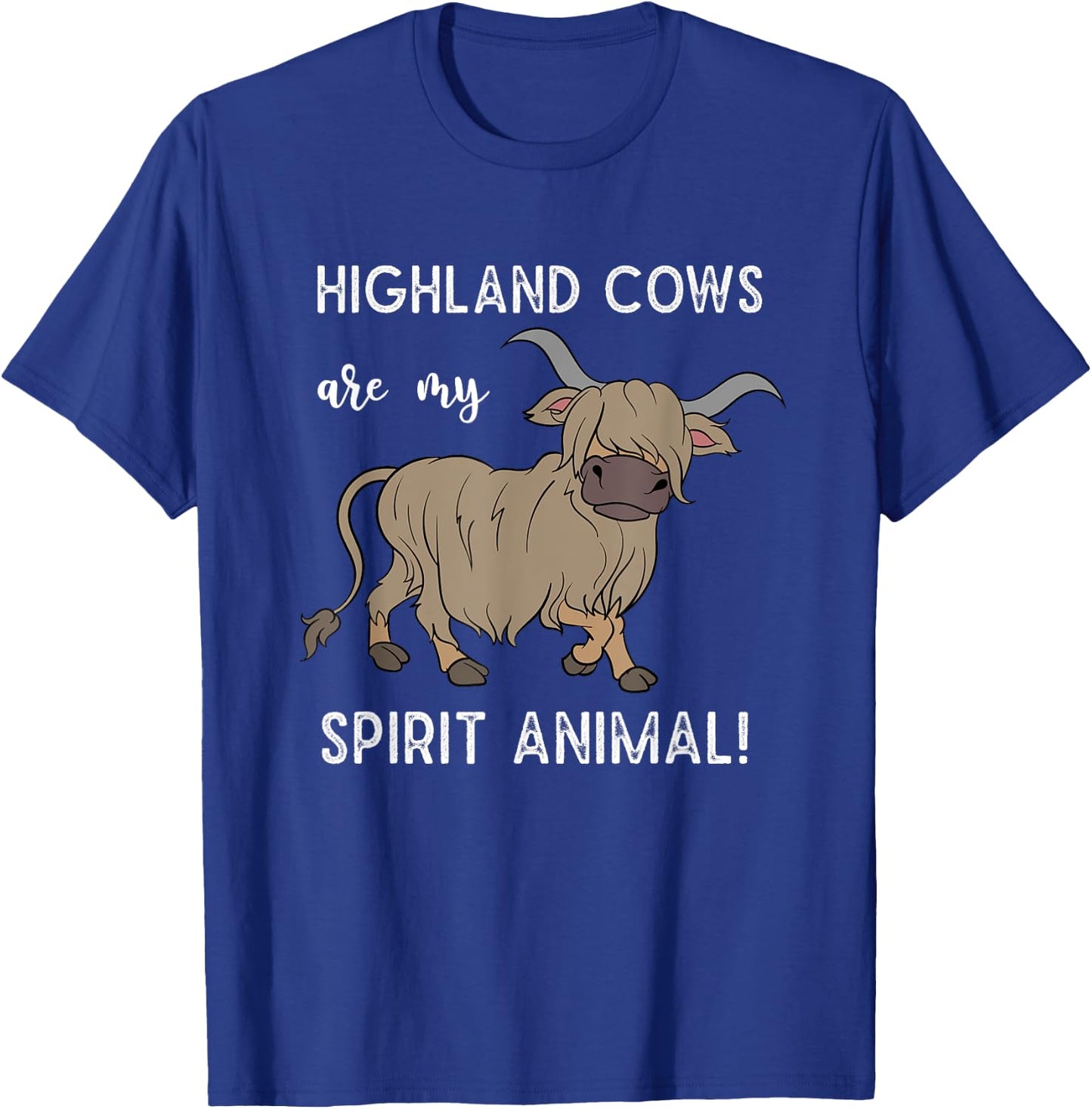 Scottish Farmer Gift Farm Animal Scotland Highland Cow T-Shirt - T-Shirt | Royal