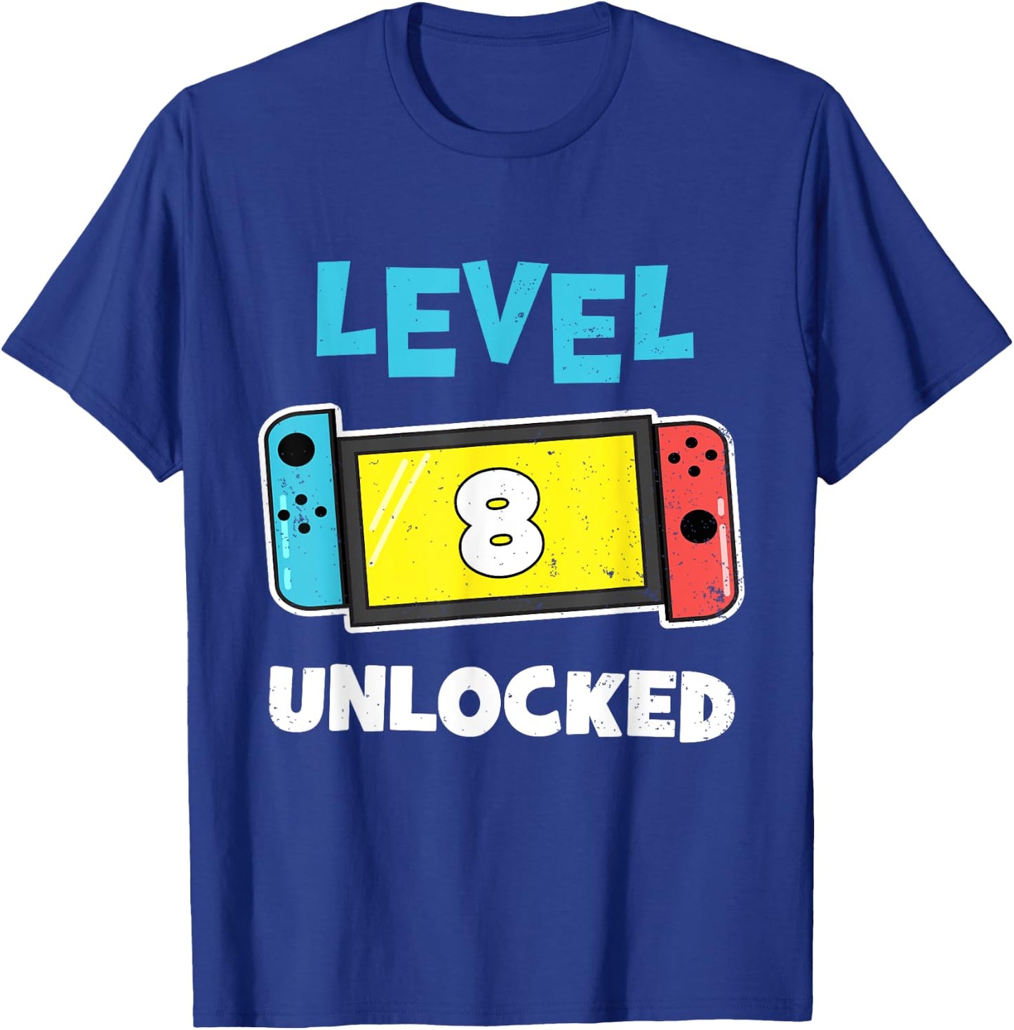 Level 8 unlocked Gamer 8th Birthday Video Game lovers T-Shirt - T-Shirt | Royal